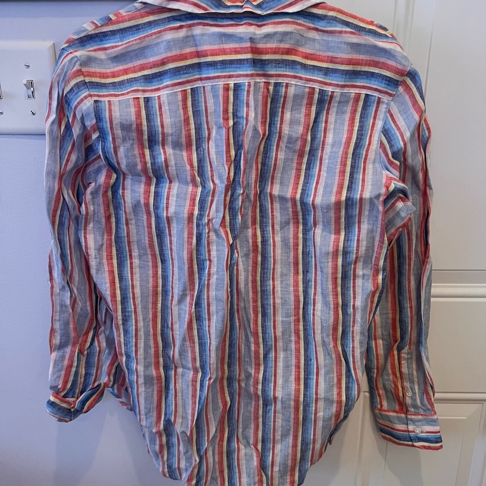 NWOT Frank & Eileen Linen Striped Oversized Button Down Shirt XS